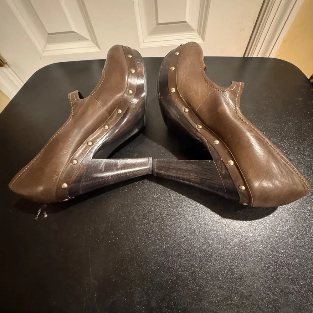Coach brown Colene Mary Jane Heels with stud detail size 8